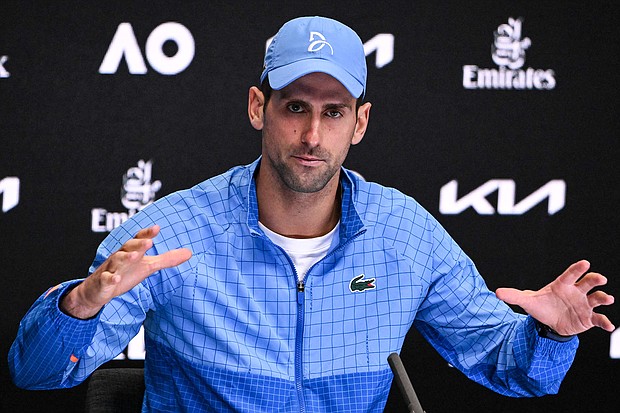 Novak Djokovic said his father, Srdjan, had "no intention" of supporting any kind of "war initiatives" after being filmed with a group of Russian supporters at the Australian Open.
Mandatory Credit:	William West/AFP/Getty Images
