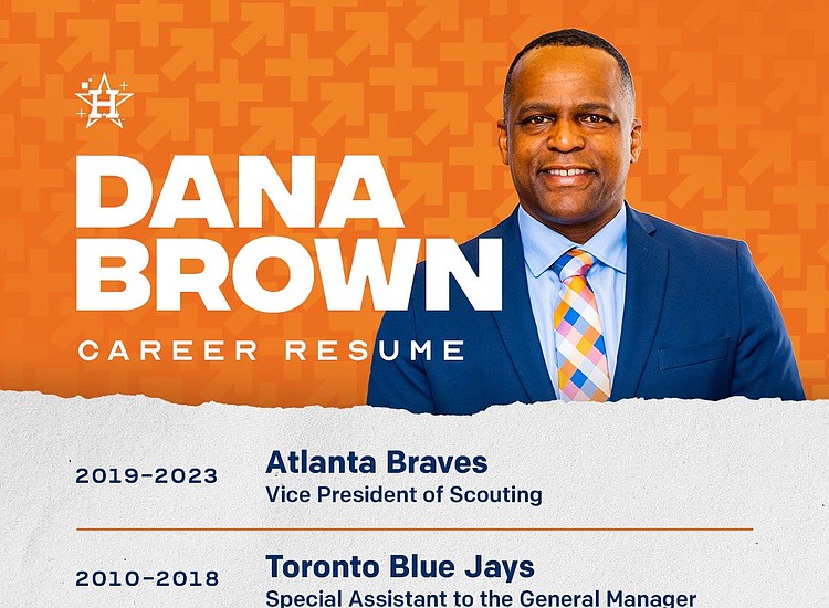 Astros hire Braves VP Dana Brown, who becomes MLB's only Black GM