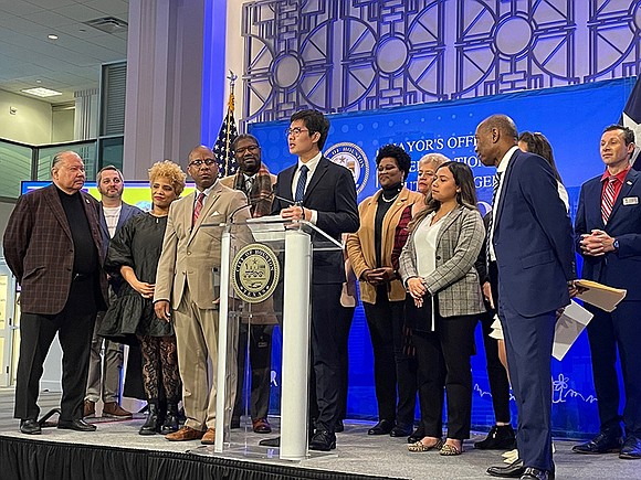 Mayor Sylvester Turner joined city officials and business leaders for the 2023 kick off of his signature program, Hire Houston …