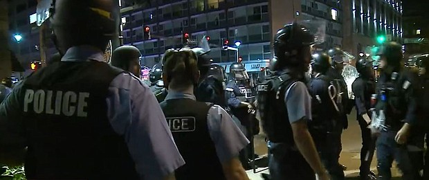 The City of St. Louis could pay more than $5 million to dozens of people who had their rights violated during 2017 protests in downtown.
Mandatory Credit:	KMOV