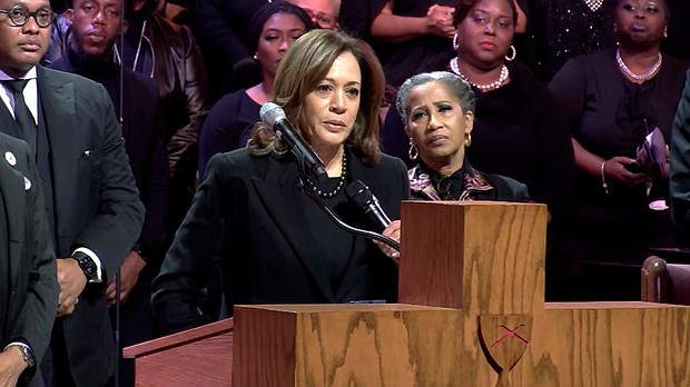On February 1, Vice President Kamala Harris mourned the death of Tyre Nichols, calling his death at the hands of police a moment that demands congressional police reform.
Mandatory Credit:	Pool