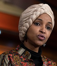 The Republican-led House of Representatives is expected to vote Thursday on a resolution to remove Democratic Rep. Ilhan Omar, pictured here, on Capitol Hill in Washington on January 25, from the House Foreign Affairs Committee.
Mandatory Credit:	Manuel Balce Ceneta/AP