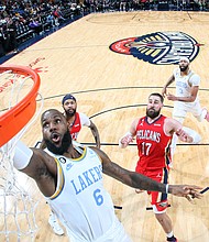James goes to the basket against the New Orleans Pelicans.
Mandatory Credit:	Layne Murdoch Jr./NBAE/Getty Images