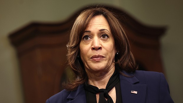 Vice President Kamala Harris speaks at the Eisenhower Executive Office Building on January 9, 2023, in Washington.
Mandatory Credit:	Kevin Dietsch/Getty Images