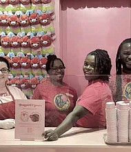 Ida Nelson, owner of Ida’s Artisan Ice Cream and Treats, during an event
at the Museum of Ice Cream to celebrate her red velvet and Mexican hot chocolate ice creams being featured at the Museum for the month of February. PHOTO PROVIDED
BY IDA NELSON.