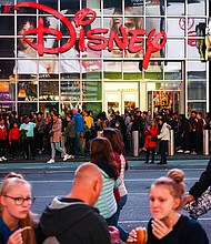Disney reported that it lost Disney+ streaming subscribers in the last quarter, but also managed to trim its losses from the previous three-month period. A Disney store in Times Square in New York City is pictured here in October of 2022.
Mandatory Credit:	Beata Zawrzel/NurPhoto/Shutterstock