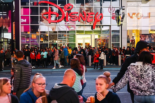 Disney reported that it lost Disney+ streaming subscribers in the last quarter, but also managed to trim its losses from the previous three-month period. A Disney store in Times Square in New York City is pictured here in October of 2022.
Mandatory Credit:	Beata Zawrzel/NurPhoto/Shutterstock