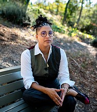 Democrats plan to feature Anika Collier Navaroli, a former Twitter employee turned whistleblower, as their witness during Wednesday's hearing. Navaroli is pictured here in an undisclosed location in September, 2022.
Mandatory Credit:	Marlena Sloss/The Washington Post/Getty Images