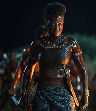 Viola Davis is seen here in TriStar Pictures' 'The Woman King.'
Mandatory Credit:	Ilze Kitshoff/Sony Pictures