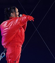 Rihanna had seven stages incorporated into her performance.
Mandatory Credit:	Ezra Shaw/Getty Images