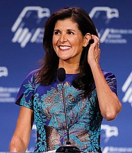 Former South Carolina Republican Gov. Nikki Hale, here in Las Vegas in November 2022, announced Tuesday that she will run for president in 2024.
Mandatory Credit:	Wade Vandervort/AFP/Getty Images