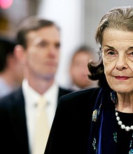 Democratic Sen. Dianne Feinstein, here in Washington, D.C., on February 13, announced on Tuesday that she will not run for reelection in 2024.
Mandatory Credit:	Anna Moneymaker/Getty Images