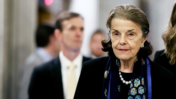 Democratic Sen. Dianne Feinstein, here in Washington, D.C., on February 13, announced on Tuesday that she will not run for reelection in 2024.
Mandatory Credit:	Anna Moneymaker/Getty Images
