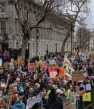Education workers rally in Westminster, London during a day of strikes across the United Kingdom on February 1.
Mandatory Credit:	Dan Kitwood/Getty Images