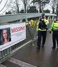 England's Lancashire Police said Monday they have identified a body as the one of missing Nicola Bulley.
Mandatory Credit:	Peter Byrne/PA/AP