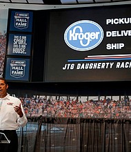 Brad Daugherty, pictured here in January 2019, has become the first Black principal owner to win Daytona 500.
Mandatory Credit:	Chuck Burton/AP