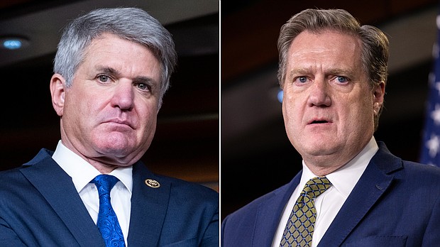 Texas Congressman Mike McCaul and Ohio Congressman Mike Turner, two leading House Republicans, have called on President Joe Biden to increase military support to Ukraine in its defense against Russia's invasion and reiterated support on both sides of the aisle for continuing to fund the Ukrainian war effort.
Mandatory Credit:	Getty Images