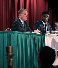 Wisconsin state Supreme Court candidates, from left, Jennifer Dorow, Dan Kelly, Everett Mitchell and Janet Protasiewicz participate in a candidate forum in Madison on January 9.
Mandatory Credit:	John Hart/Wisconsin State Journal/AP