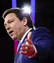 Florida Gov. Ron DeSantis at the Conservative Political Action Conference in 2022