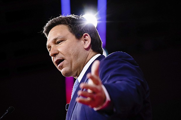 Florida Gov. Ron DeSantis at the Conservative Political Action Conference in 2022