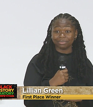 Lillian Green, 1st place winner, WJZ's Black History Month Oratory Competition