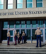 The US intelligence community cannot link any cases of the "Havana Syndrome" to a foreign adversary. Pictured is the US embassy in Havana, in 2018.
Mandatory Credit:	Adalberto Roque/AFP/Getty Images/FILE