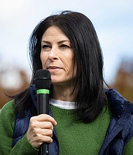 Michigan Attorney General Dana Nessel, here at a campaign rally in 2022 in East Lansing, Michigan, said she was among those targeted in a threat to kill Jewish members of the Michigan government.
Mandatory Credit:	Bill Pugliano/Getty Images