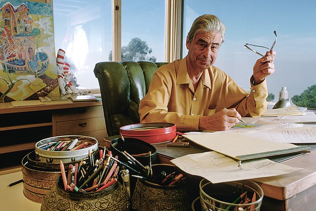 Theodor Seuss Geisel, better known as author Dr. Seuss, drawing at his desk in 1969.
Mandatory Credit:	James L. Amos/Corbis Historical/Getty Imges