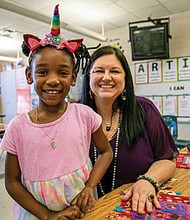 Vanessa DeYoung, the K-5 art teacher for Miles J. Jones Elementary School, said she recognized Ava Johnson’s talent when she was a kindergartner last year. “She had a natural ability for designing things, and her color palette was advanced for a kindergartener,” Mrs. De Young said. “