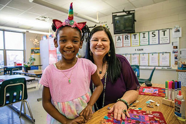 Vanessa DeYoung, the K-5 art teacher for Miles J. Jones Elementary School, said she recognized Ava Johnson’s talent when she was a kindergartner last year. “She had a natural ability for designing things, and her color palette was advanced for a kindergartener,” Mrs. De Young said. “