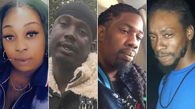 (From left to right) LaTavia Washington McGee and Eric Williams survived the kidnapping, while Shaeed Woodard and Zindell Brown were killed.
Mandatory Credit:	From Michele Williams & Facebook