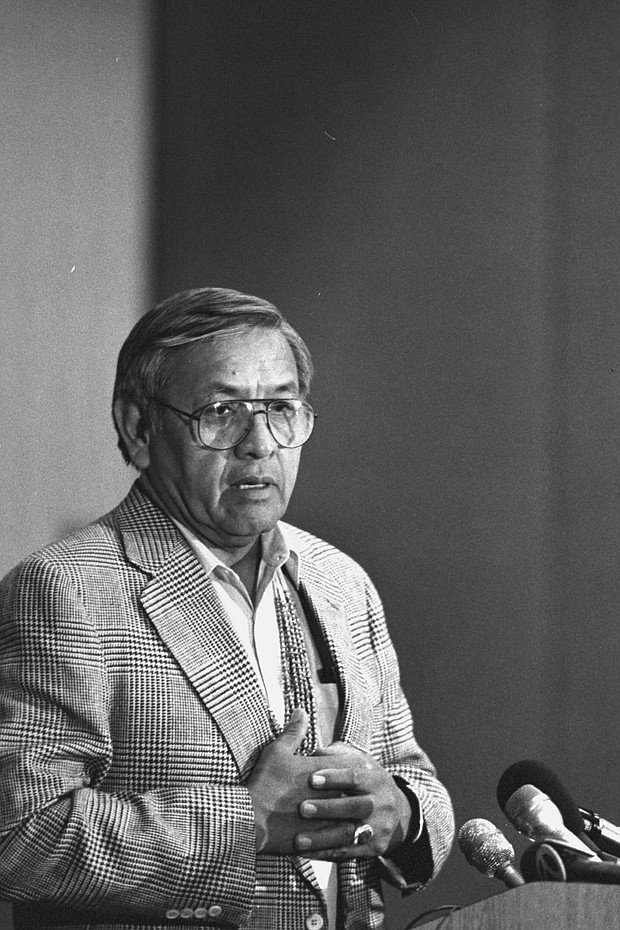 Peterson Zah served as president of the Navajo Nation from 1990 to 1995.
Mandatory Credit:	Barbara Laing/The Chronicle Collection/Getty Images