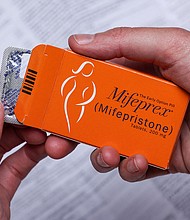 A pack of Mifeprex pills, used to terminate early pregnancies, is displayed in this picture illustration taken in May of 2022.
Mandatory Credit:	Caitlin Ochs/Reuters