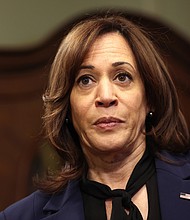 Vice President Kamala Harris speaks about the ongoing political turmoil in Brazil after ceremonially swearing-in Elizabeth Bagley as the U.S. Ambassador to Brazil at the Eisenhower Executive Office Building in January in Washington, DC.
Mandatory Credit:	Kevin Dietsch/Getty Images