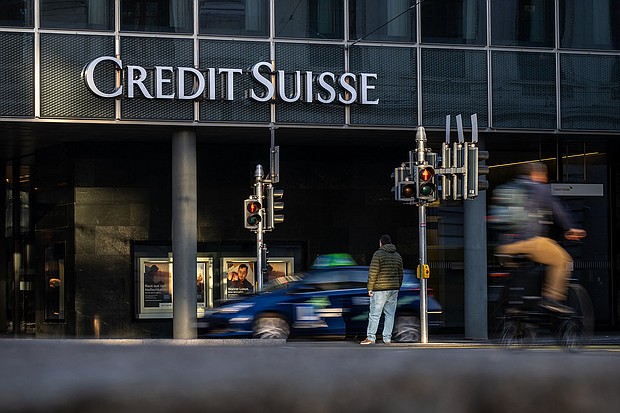 The failure of Silicon Valley Bank put increased scrutiny on the long-struggling Credit Suisse.
Mandatory Credit:	Fabrice Coffrini/AFP/Getty Images