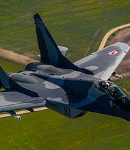 Poland is the first NATO country to send MiG-29 fighter jets to Ukraine.
Mandatory Credit:	Jakub Kaminski/EPA/Shutterstock/File