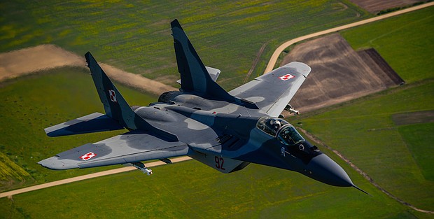Poland is the first NATO country to send MiG-29 fighter jets to Ukraine.
Mandatory Credit:	Jakub Kaminski/EPA/Shutterstock/File