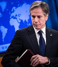 Armed forces on all sides of the conflict in northern Ethiopia have committed war crimes, US Secretary of State Antony Blinken said Monday.
Mandatory Credit:	BRENDAN SMIALOWSKI/AFP/POOL/Getty Images