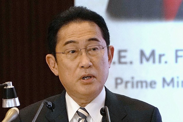 Japanese Prime Minister Fumio Kishida is making a surprise trip to Ukraine on Tuesday to meet Ukrainian President Volodymyr Zelensky.
Mandatory Credit:	KYDPL KYODO/Kyodo/AP