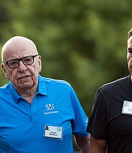 Dominion wants to put Rupert Murdoch and his son Lachlan Murdoch, both pictured here in 2017, on the witness stand at next month's expected defamation trial against Fox News, according to court filings.
Mandatory Credit:	Drew Angerer/Getty Images