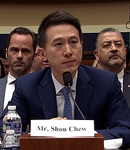 House lawmakers grill TikTok CEO Shou Chew about data security.
Mandatory Credit:	POOL