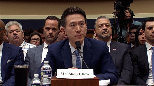 House lawmakers grill TikTok CEO Shou Chew about data security.
Mandatory Credit:	POOL