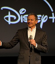 Disney CEO Bob Iger, here in Hollywood, California in 2021, said on Monday his company will begin laying off staff starting this week.
Mandatory Credit:	Charley Gallay/Getty Images for Disney