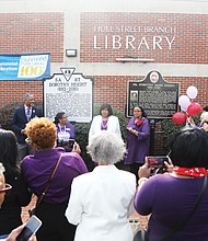 The program also drew Dr. Height’s great nephew, Jeffrey Randolph of Chesterfield, and members of the Richmond Alumnae Chapter of Delta Sigma Theta Sorority, which also hosted the event. Dr. Height served as the national sorority’s 10th president. To further honor Dr. Height, many of those in attendance wore her signature color purple.