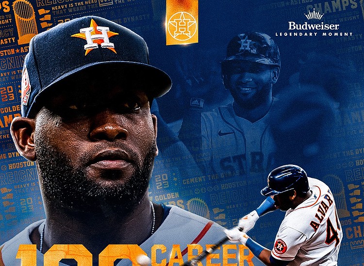 Astros Slugger Yordan Alvarez Reaches The 100 Home Run Club, Houston Style  Magazine
