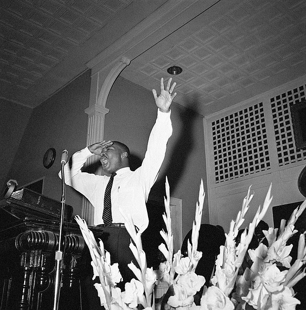 In this undated file photo, Dr. Martin Luther King Jr. preaches in Albany, Ga. Dr. King was assassinated on April 4, 1968, in Memphis, Tenn.