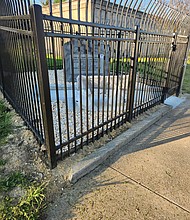 City workers installed a fence around a confederate marker at the Department of Public Works substation in the 2400 block of Wise Street. The upgrades to the shrine, which references Confederate soldiers who died at a nearby hospital, cost more than $16,000.
