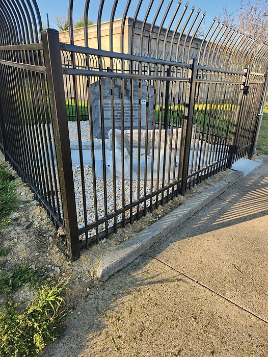 City workers installed a fence around a confederate marker at the Department of Public Works substation in the 2400 block of Wise Street. The upgrades to the shrine, which references Confederate soldiers who died at a nearby hospital, cost more than $16,000.