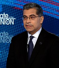 Health and Human Services secretary Xavier Becerra speaks with CNN on Sunday, April 9.
Mandatory Credit:	CNN
