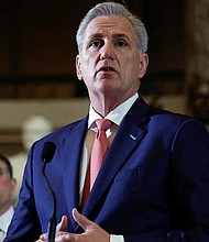 House Speaker Kevin McCarthy, here in Washington, DC, on March 10, made a plea to House Republicans during a closed-door meeting Tuesday to back his debt ceiling plan.
Mandatory Credit:	Evelyn Hockstein/Reuters/File